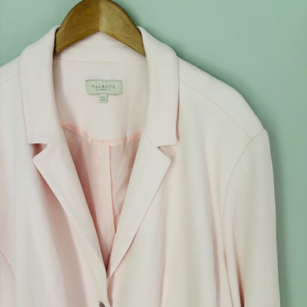 Talbots Blush Pink Textured Knit Blazer Size 26W - Picture 4 of 4